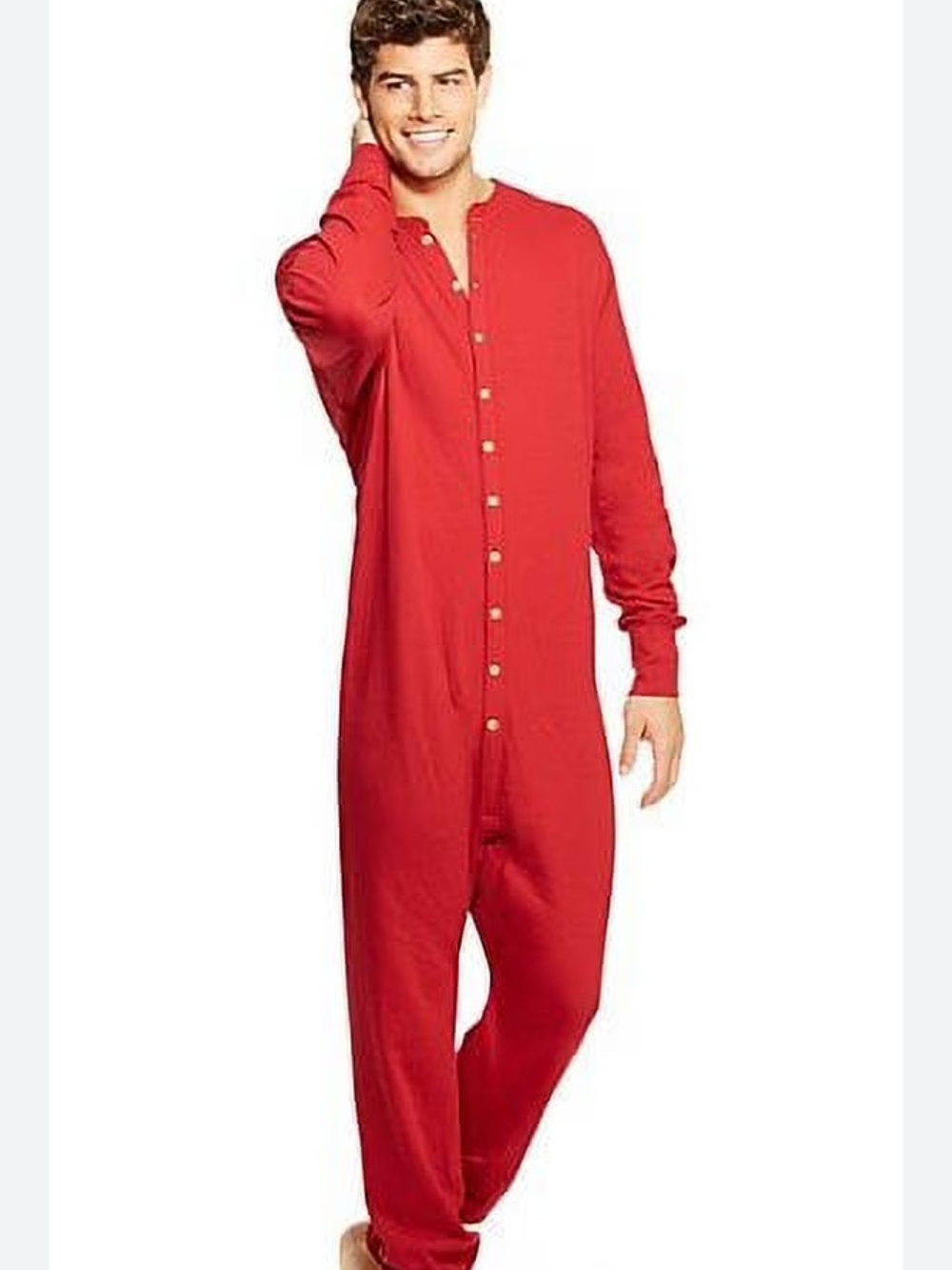 Men's Duofold Union Suit-vibriant Red- Sz Large